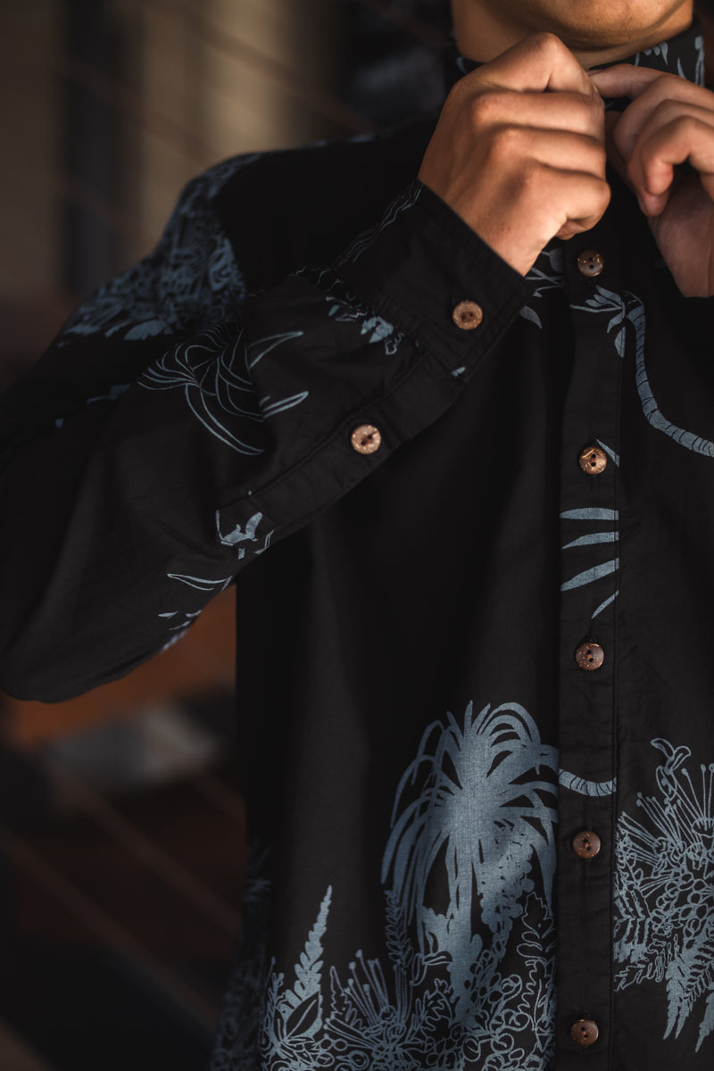 トップス DAN Space Aloha Long Shirt - BLACK Space Aloha Long Shirt - BLACK – DAN