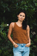 Pilialo | Linen Tank - brown