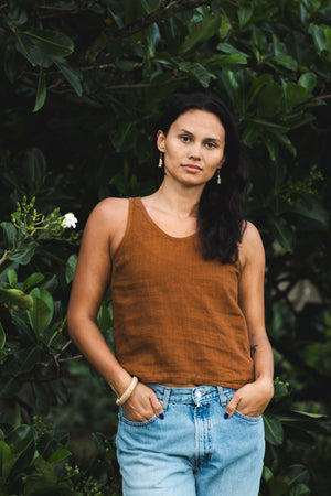 Pilialo | Linen Tank - brown