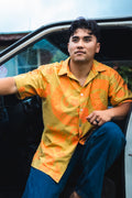 He Aloha no Tahiti | Button-down Aloha Shirt - mustard