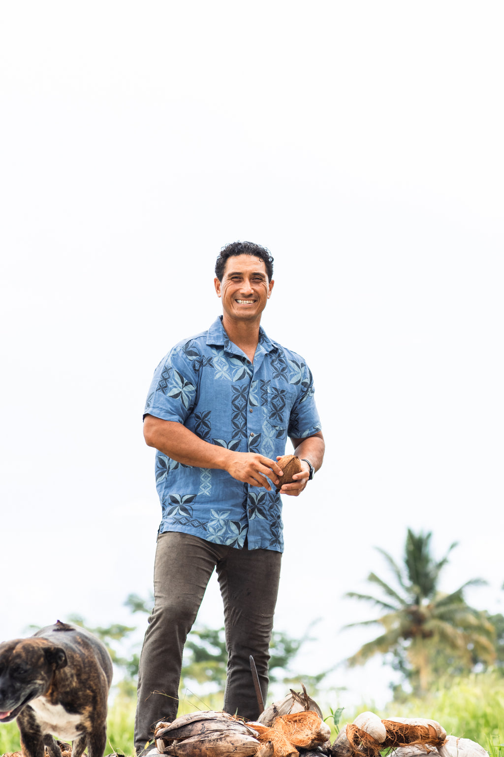 Moana Motifs | Aloha Shirt - blue