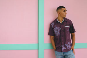 All Aloha | Button-down Aloha Shirt | 'Āko'ako'a - plum