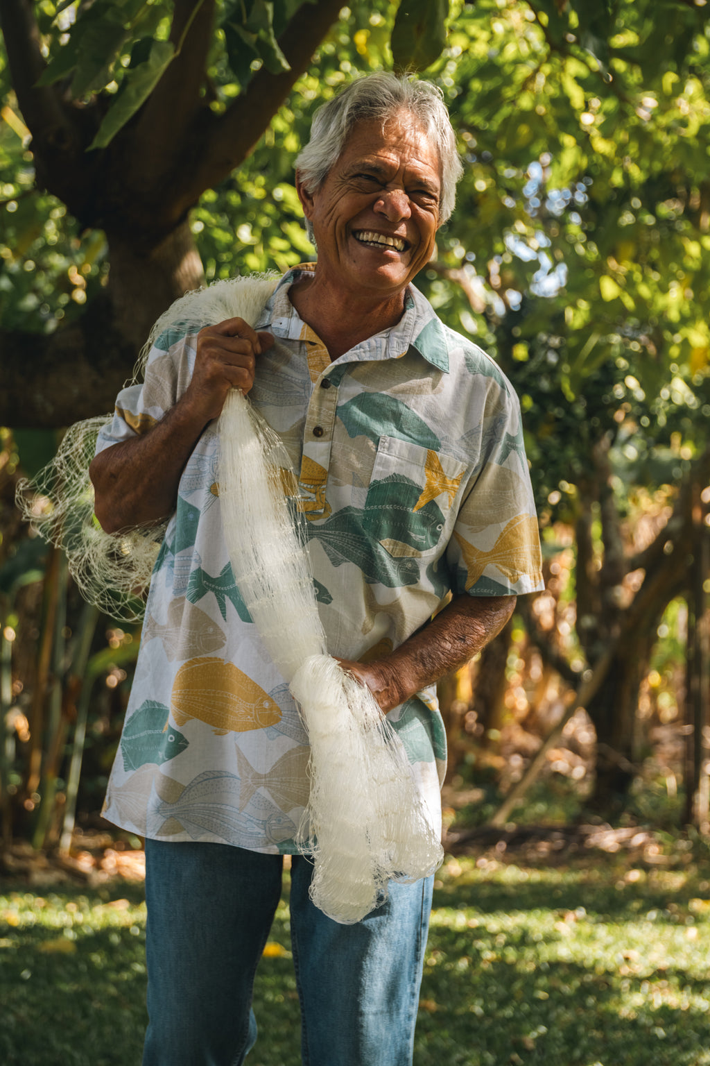 Nenue & Pōhuehue | Pullover aloha shirt - off white