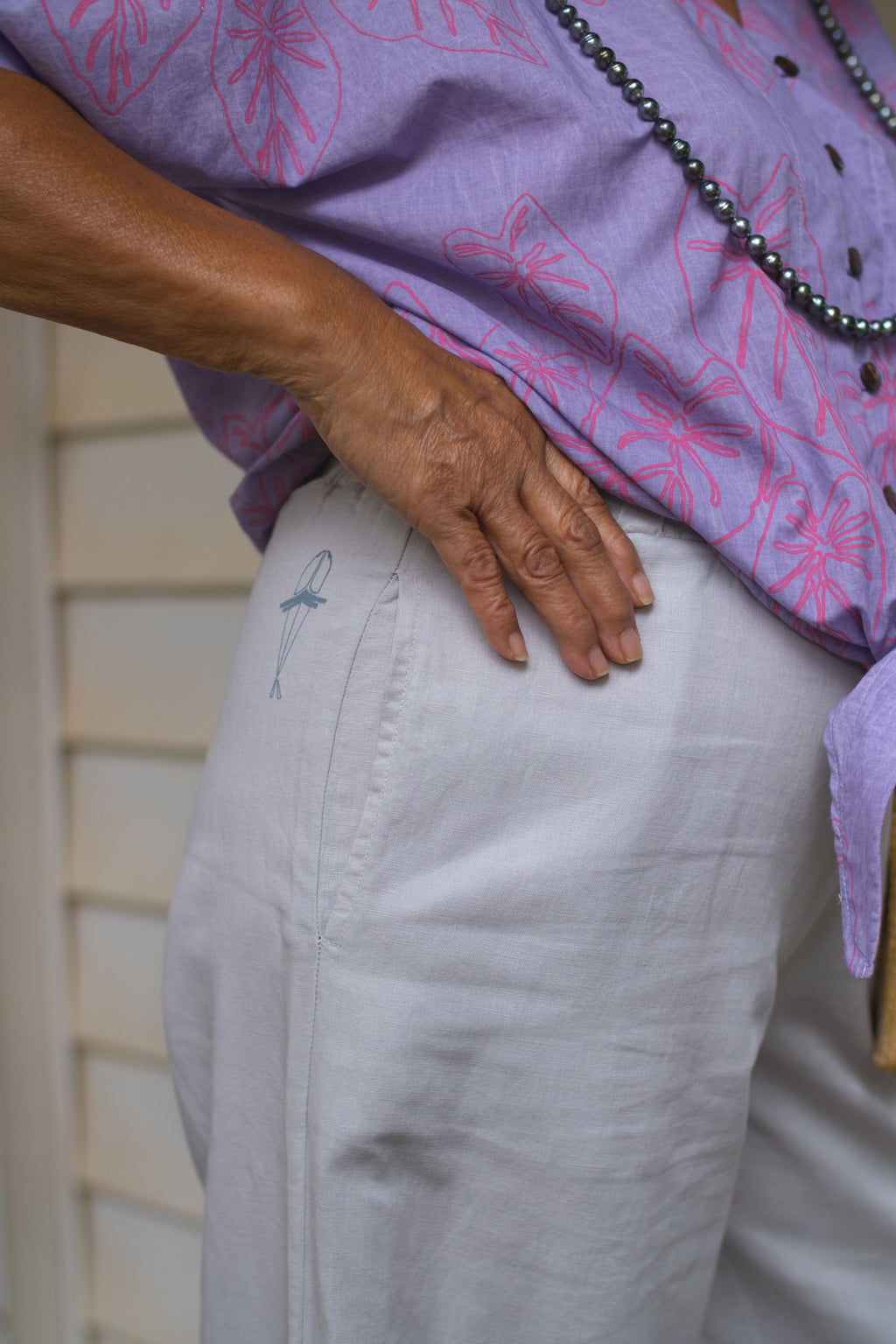 Pilialo | Wide-Leg Pants - light gray