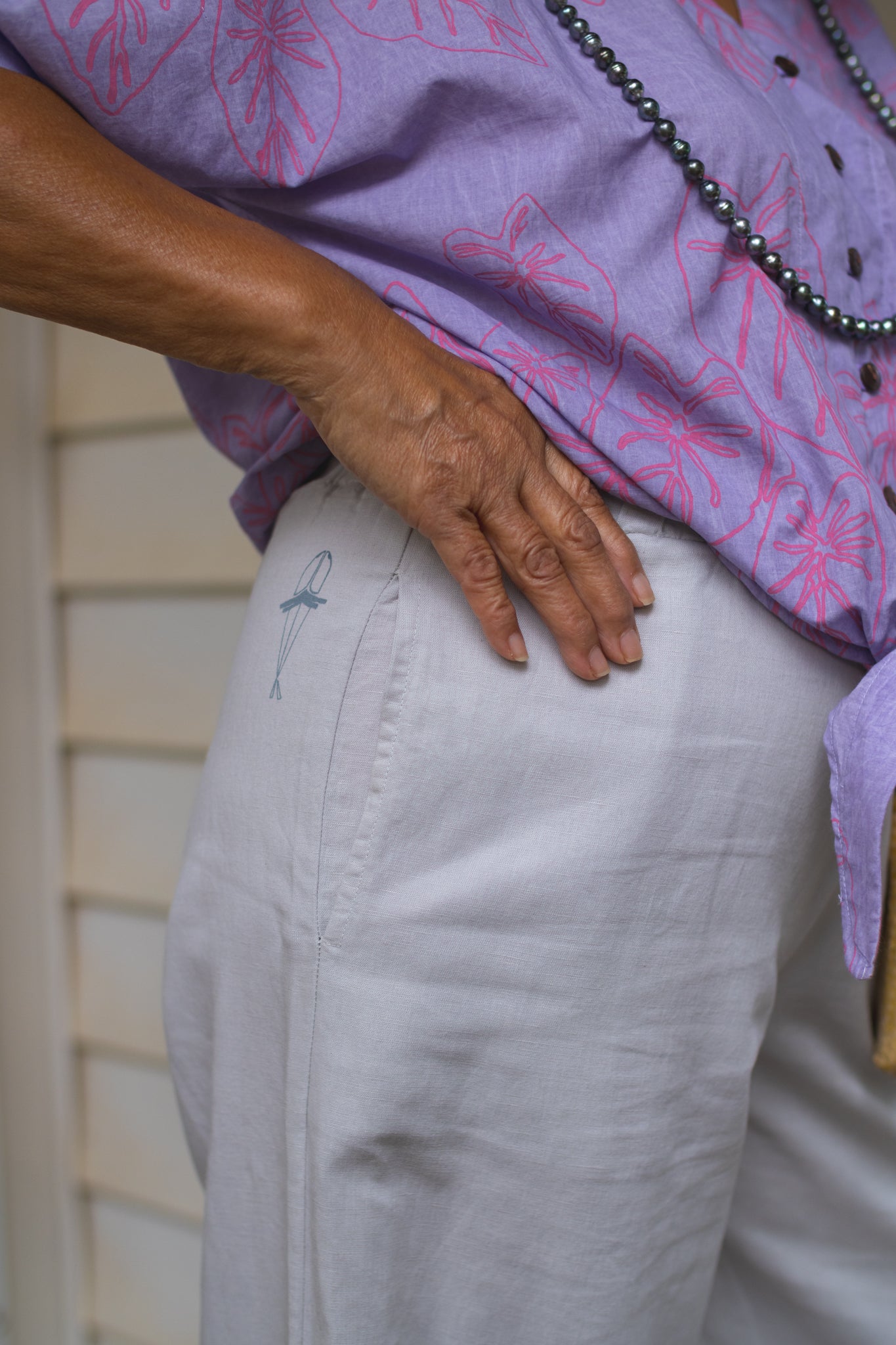 Pilialo | Wide-Leg Pants - light gray