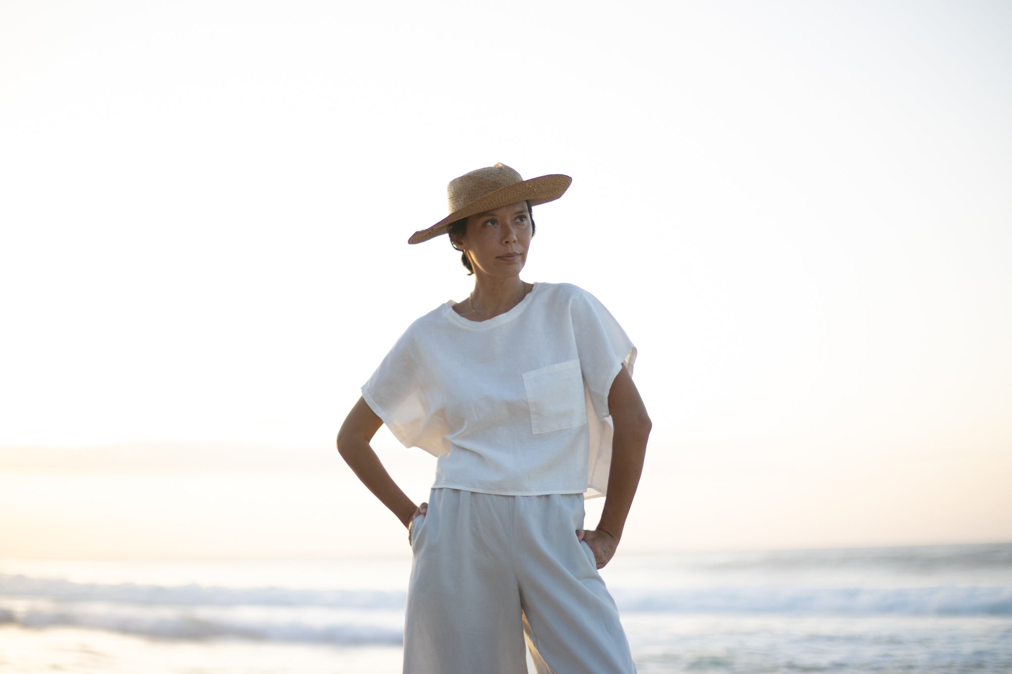 Pilialo | Wide-Leg Pants - light gray