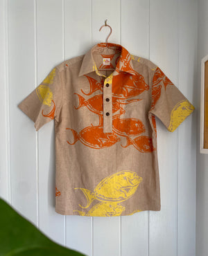 All Aloha | Pullover Aloha Shirt | Umaumalei - tan