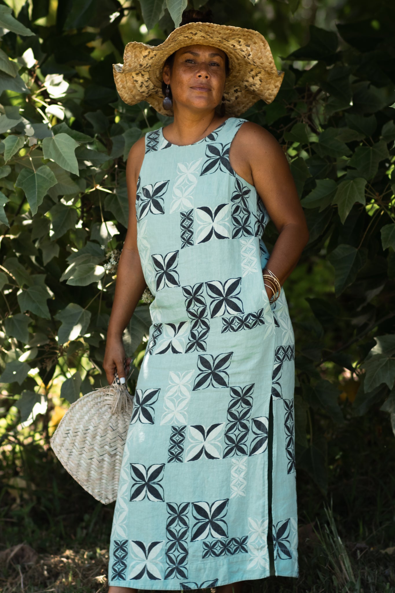 Moana Motifs | Low back Dress - mint