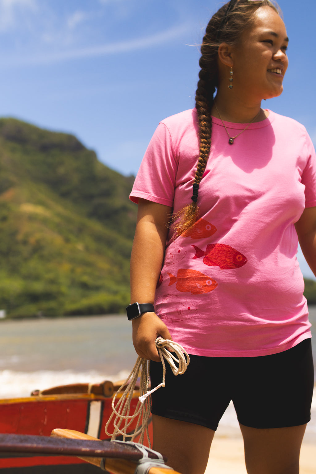 'Āweoweo | Wahine Scoop Tee - pink
