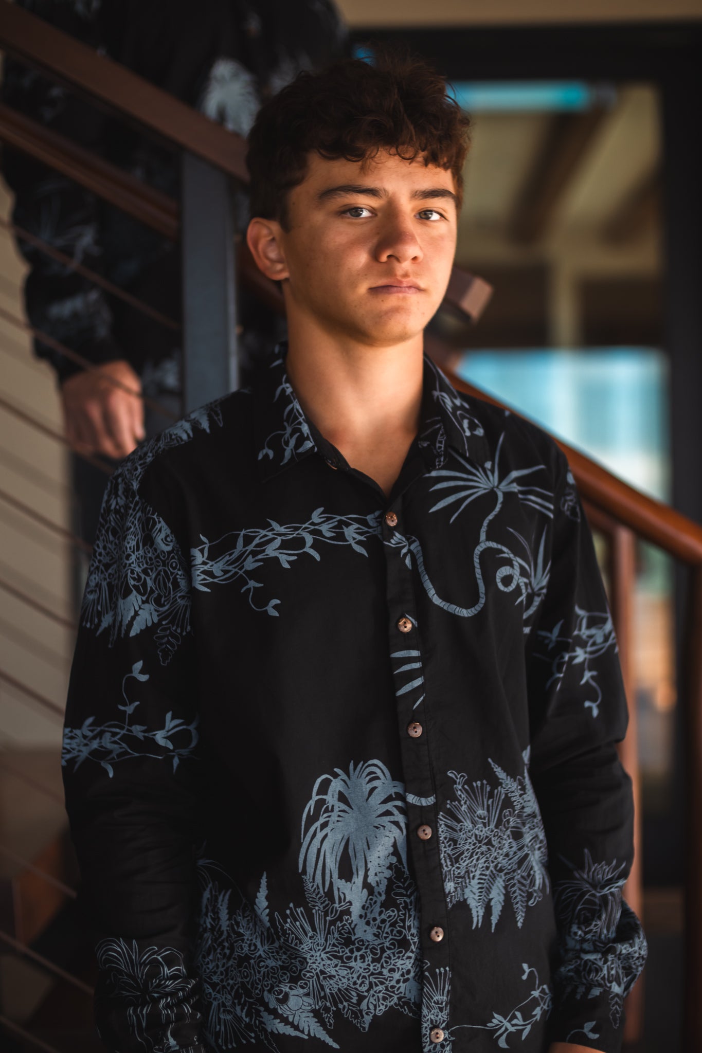 Kuahu | Long-sleeve aloha shirt - black the kealopiko shop Kuahu | Long-sleeve aloha shirt - black the kealopiko shop