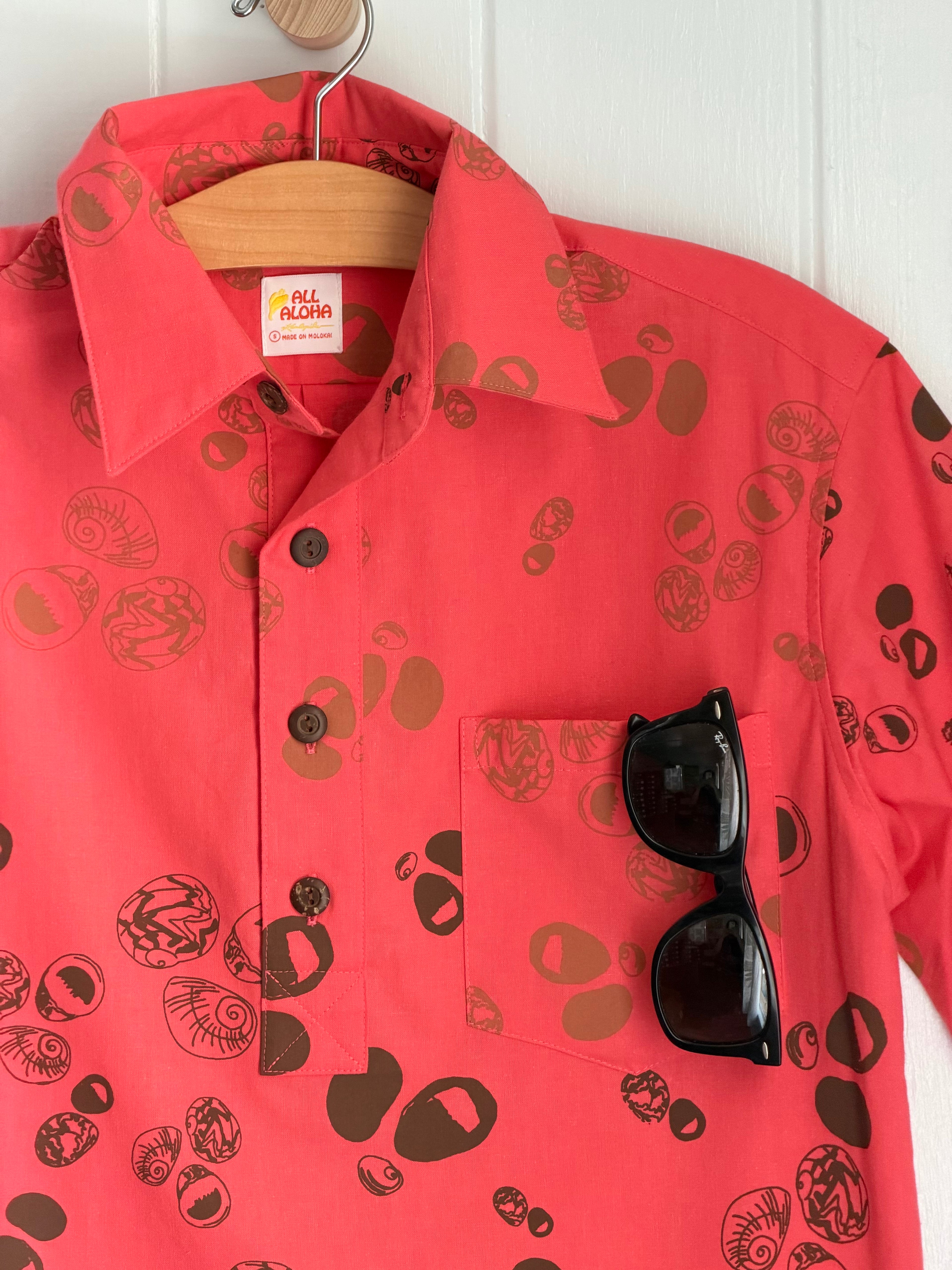 All Aloha | Pullover Aloha Shirt | Kūpeʻe - coral