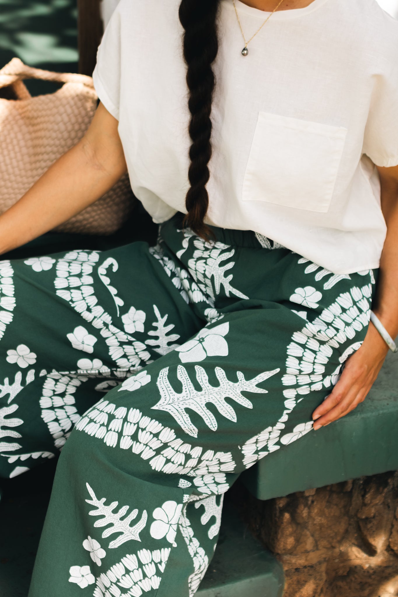 He Aloha no Tahiti | Wide leg Pants - dark green – the kealopiko shop