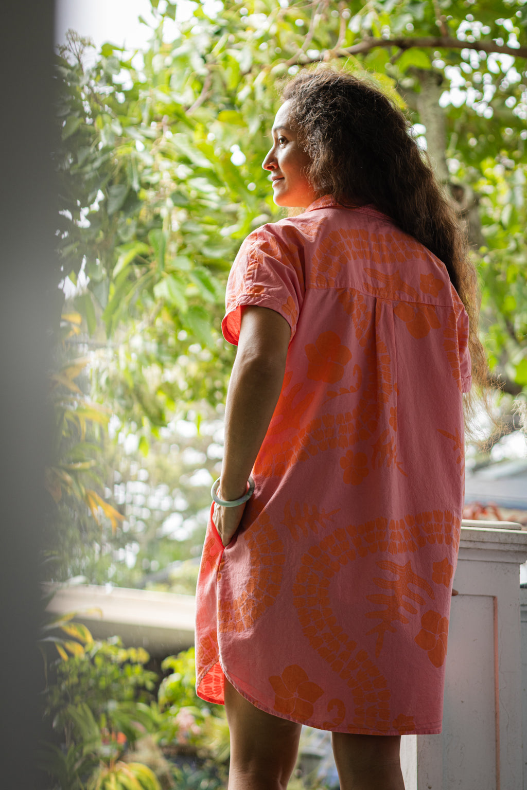 He Aloha no Tahiti | Collared Dress - pink