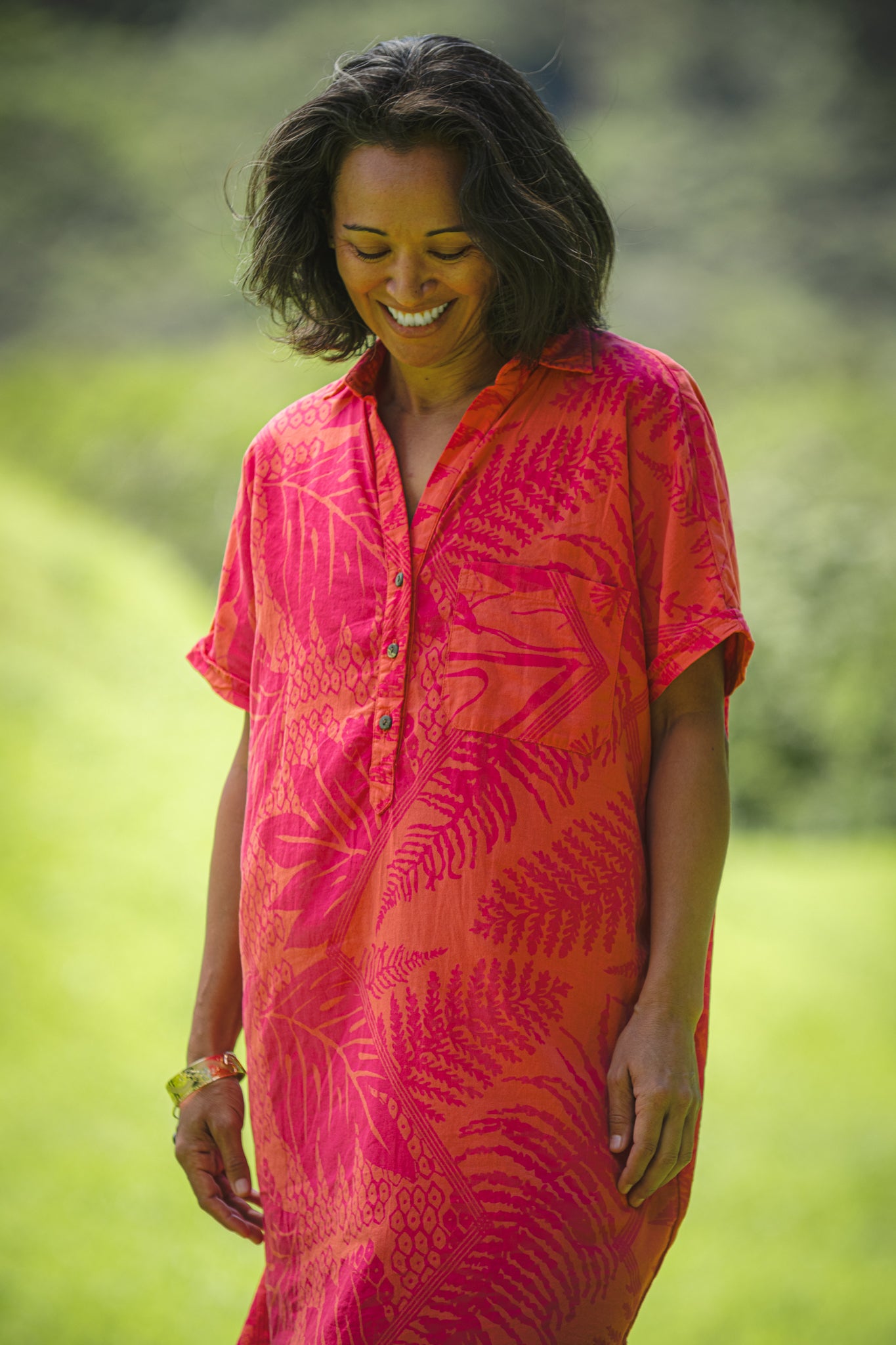 Hālanalana | Collared Dress - orange