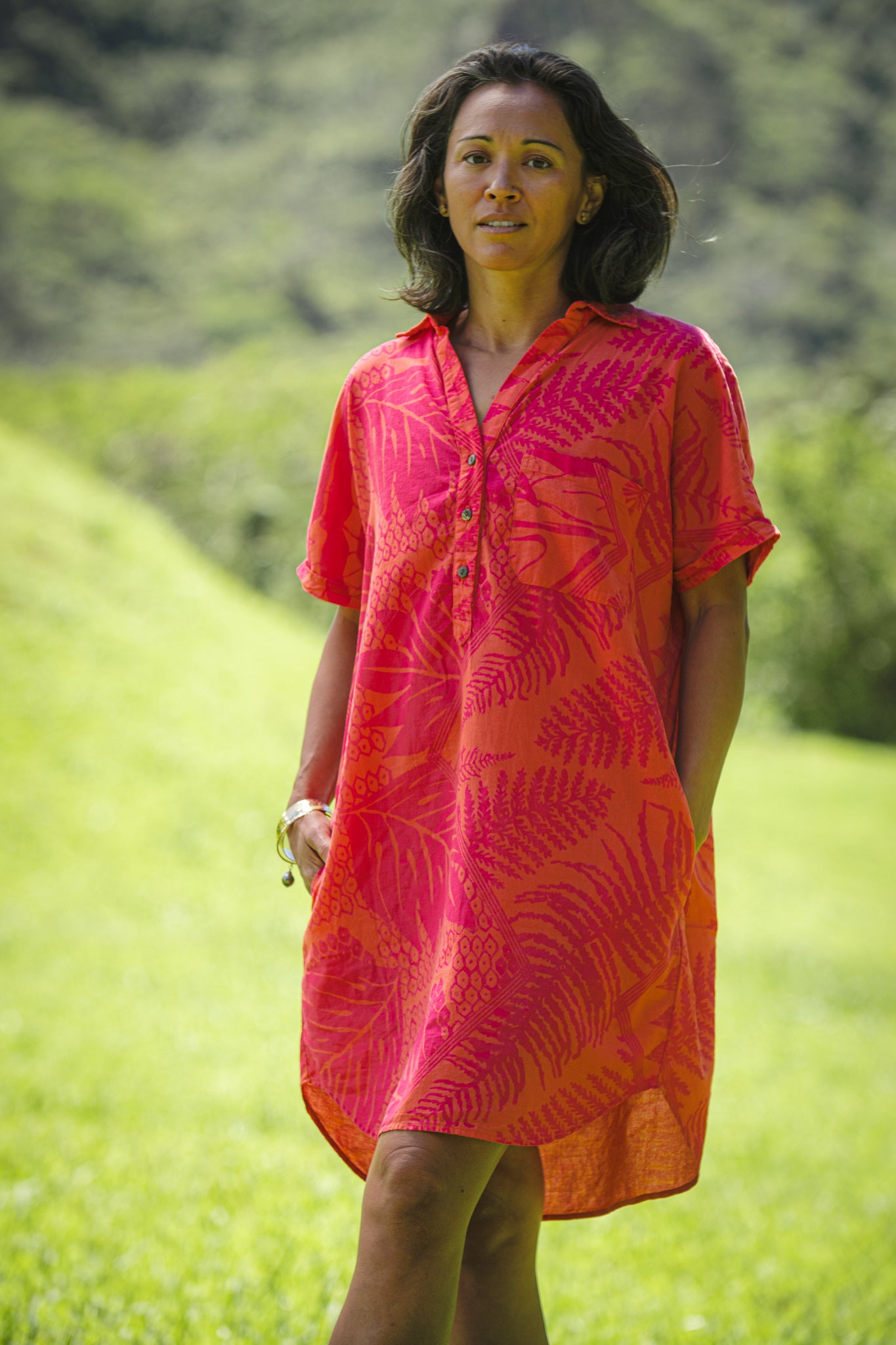 Hālanalana | Collared Dress - orange