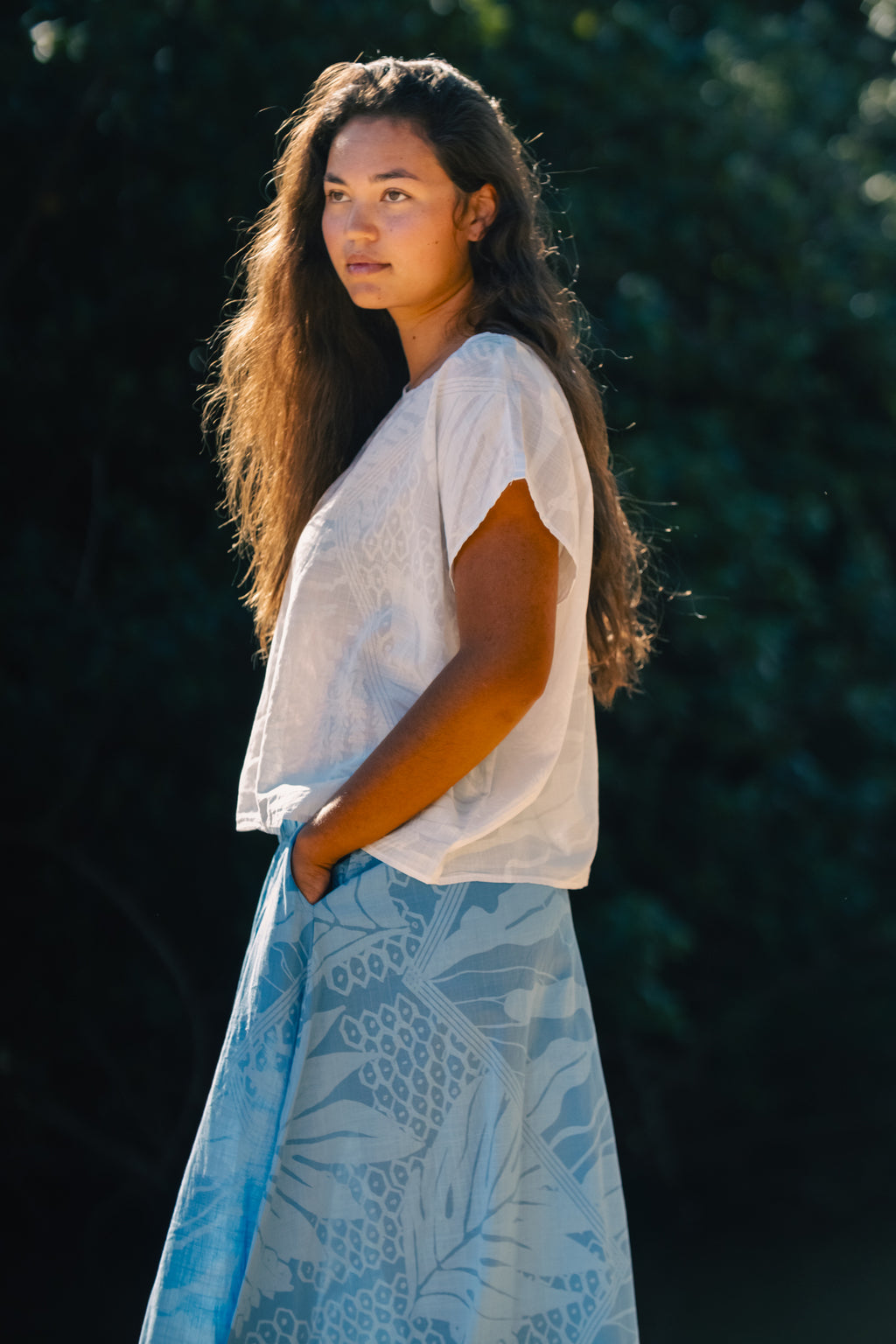 Hālanalana | Boxy Top - white