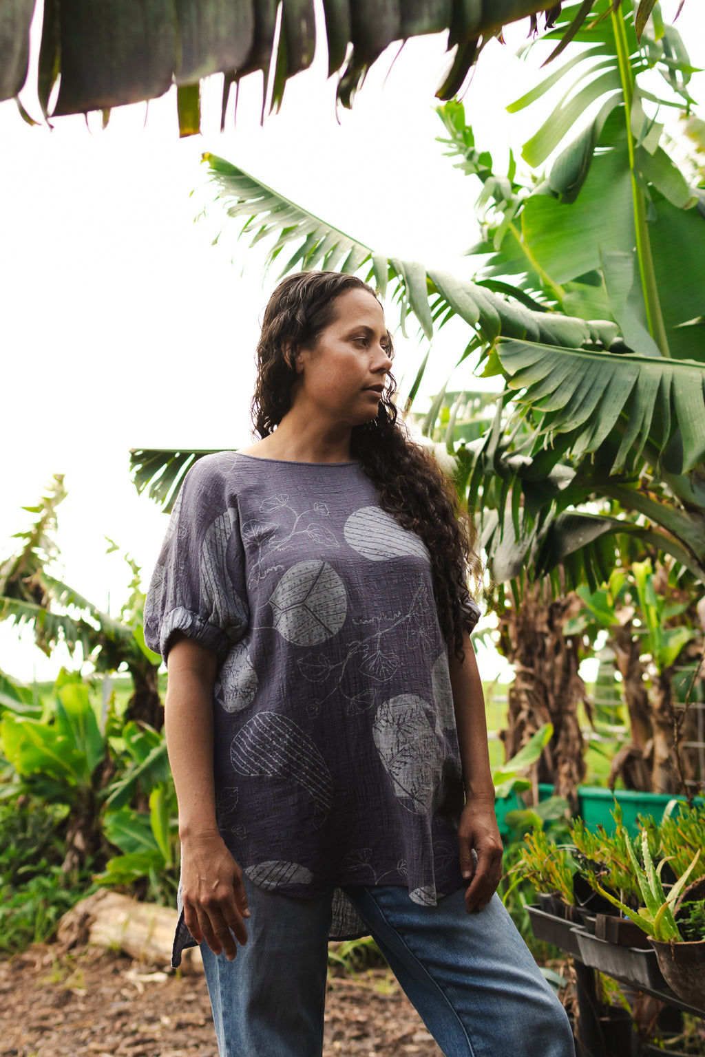 Ipu | Cinched Sleeve Top - grey