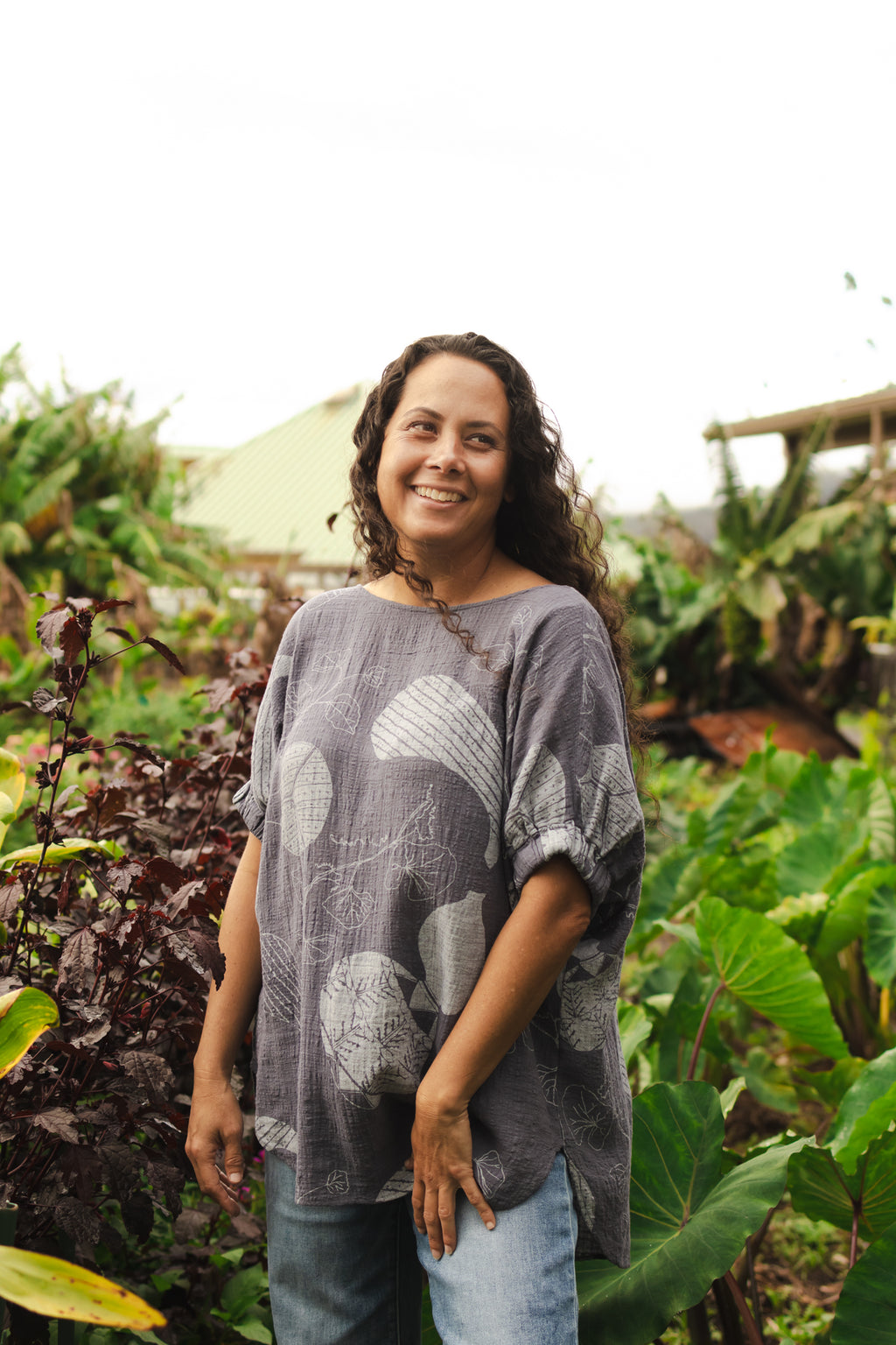 Ipu | Cinched Sleeve Top - grey