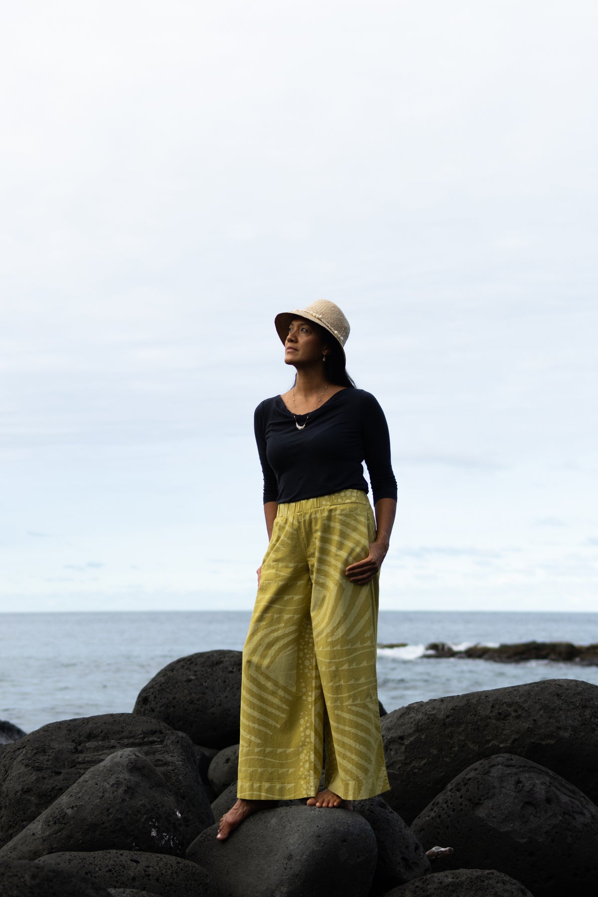 Kīkākapu | Wide leg Pants - mustard