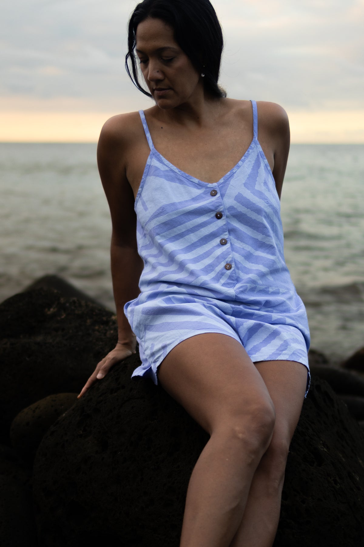 Kīkākapu | Aeʻo Romper - periwinkle