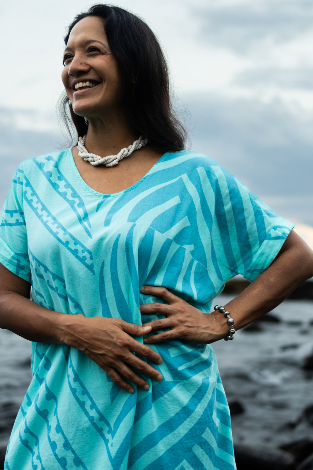 Kīkākapu | Kimono Dress - aqua