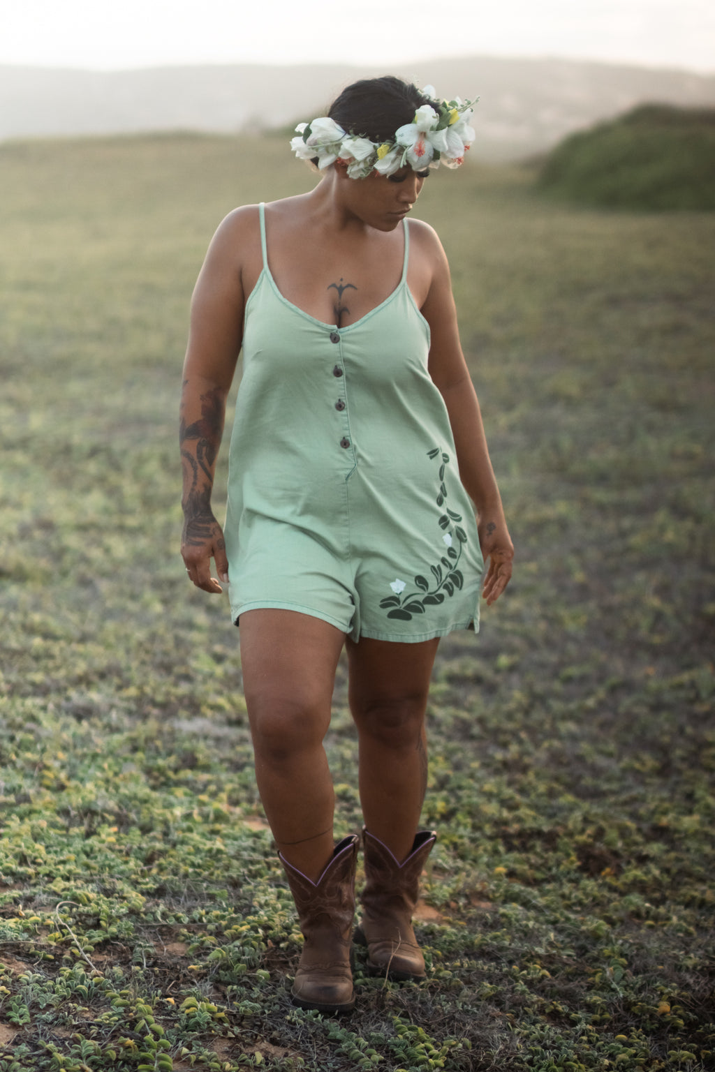 Pāʻūohiʻiaka | Aeʻo Romper - denim