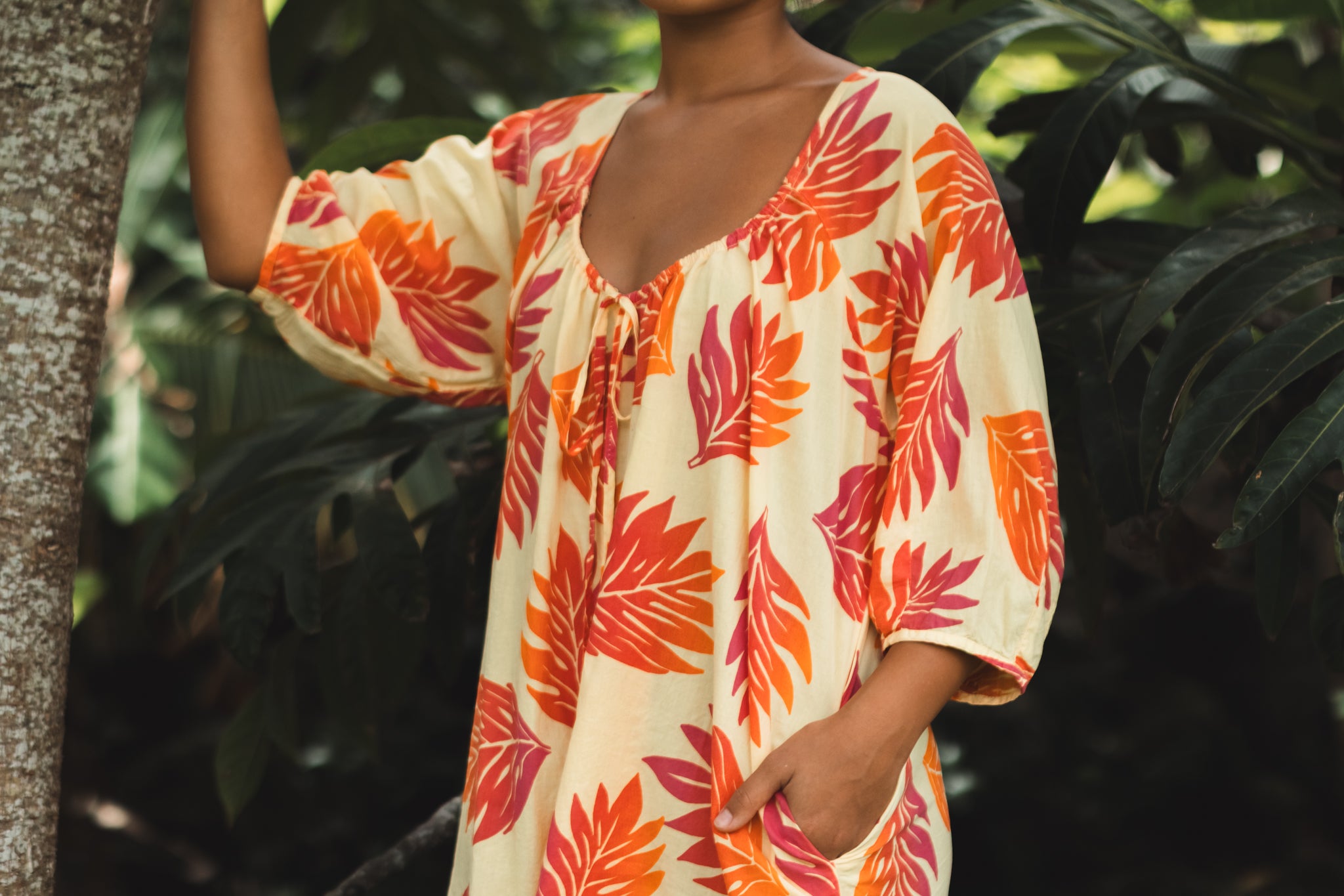 Lau ʻUlu | Tie-Front Romper - yellow