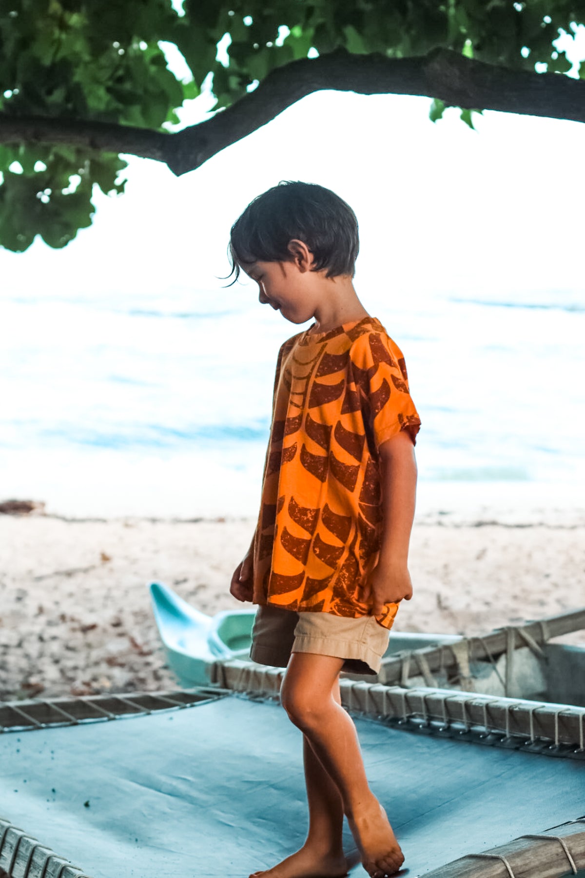 He Waʻa He Moku | Keiki Tee - orange