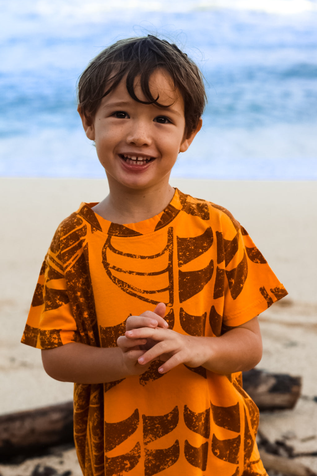 He Waʻa He Moku | Keiki Tee - orange