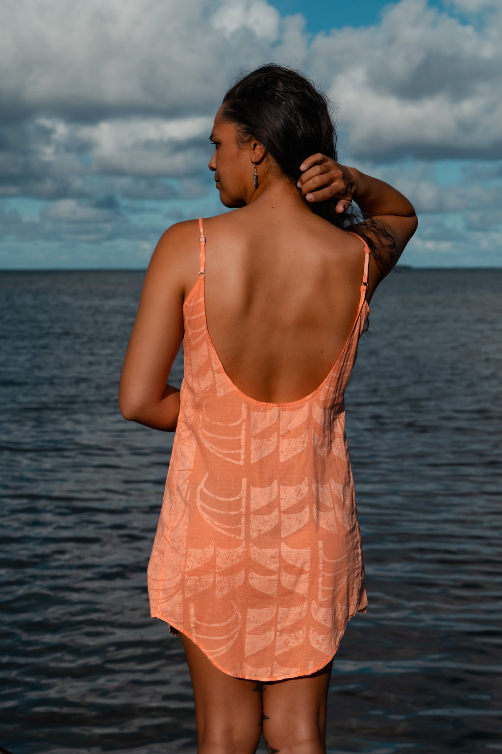 He Waʻa He Moku | Tank Dress - cantaloupe