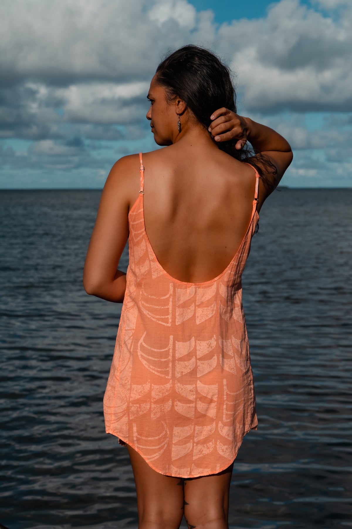 He Waʻa He Moku | Tank Dress - cantaloupe